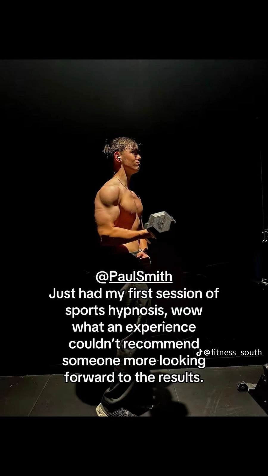 Client feedback after a sports hypnosis session with Paul Smith